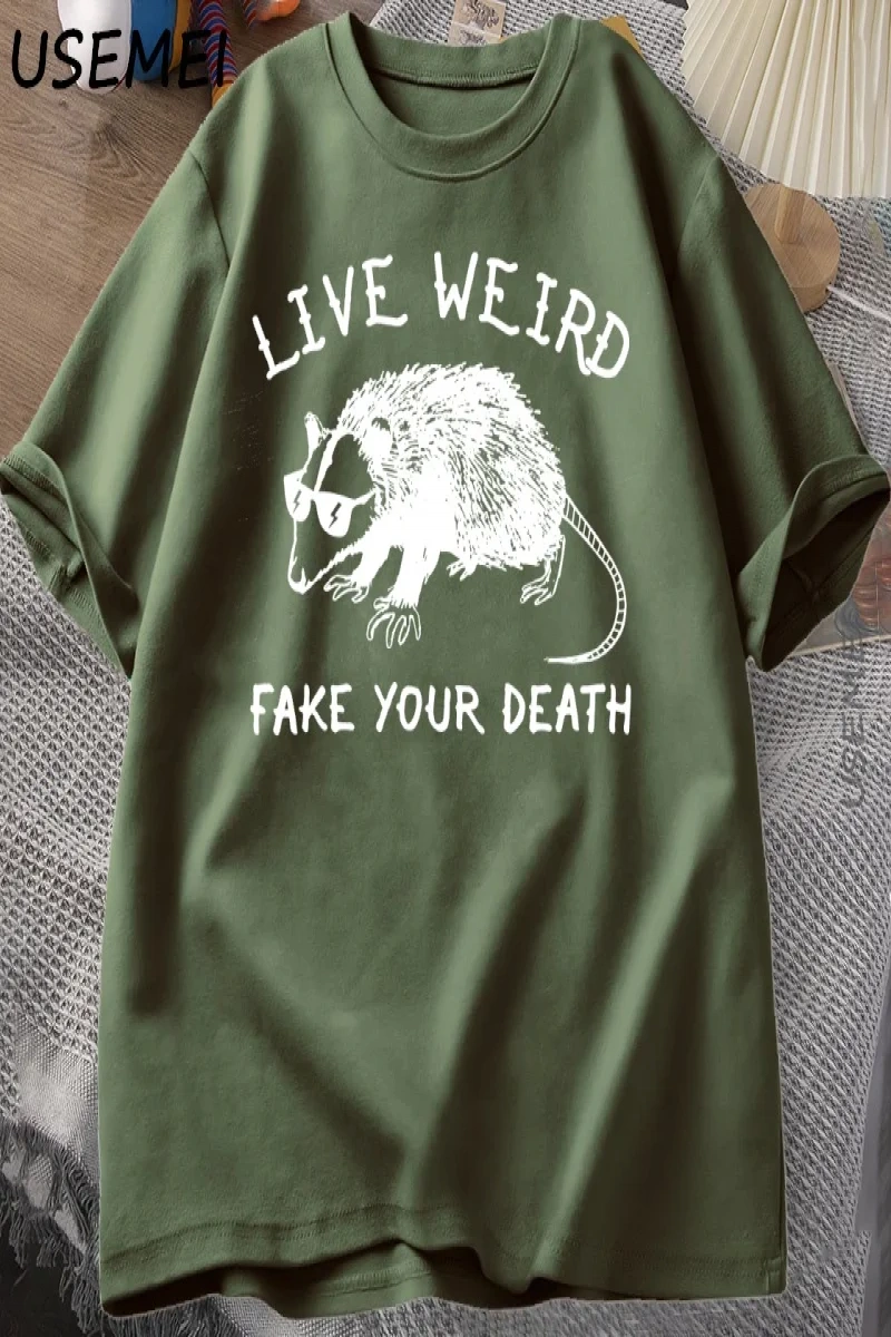 Possum T Shirt komik tişört erkekler kadınlar için hayvan grafik Tshirt rakun canlı garip T S 3057
