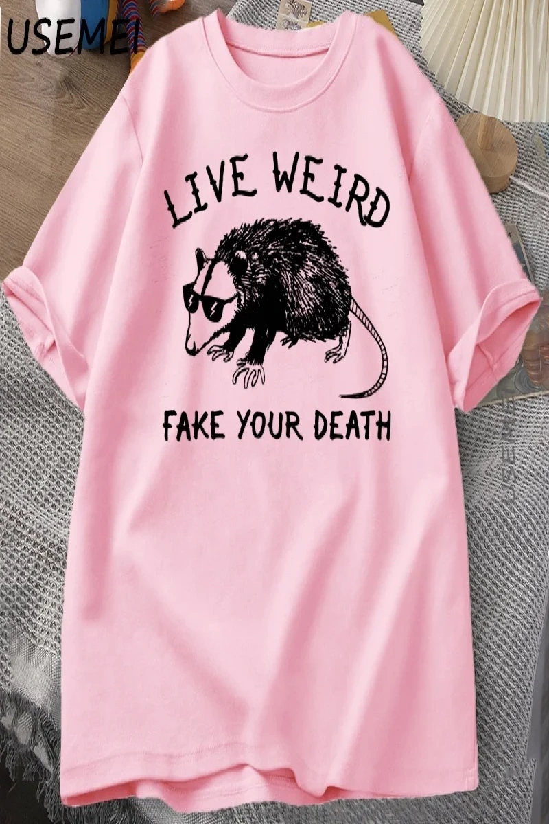 Possum T Shirt komik tişört erkekler kadınlar için hayvan grafik Tshirt rakun canlı garip T S 3057