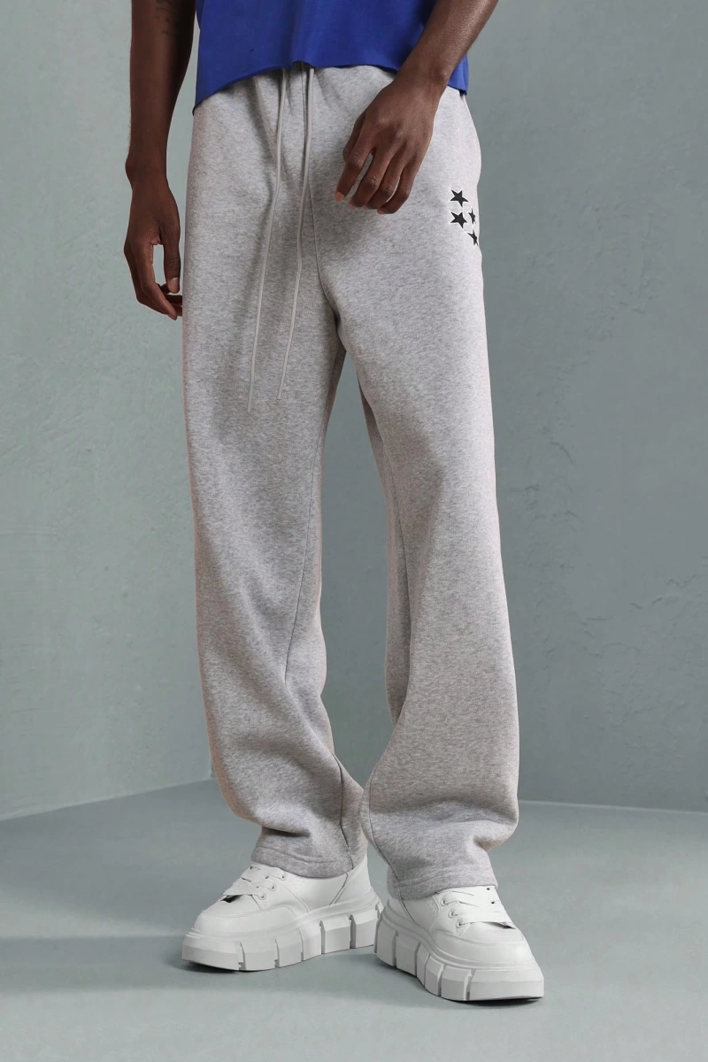 Premium Drop Crotch Eşofman Altı Rahat Kesim Atletik Jogger Yıldız Logolu Ev Giyimi El