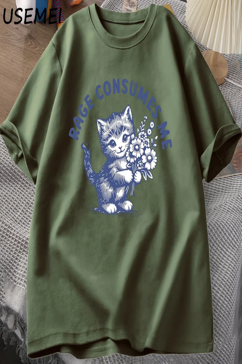 Rage Beni Tüketiyor T Shirt Weirdcore Komik Komik Yavru Kedi Meme T-shirt Koyu Mizah Unhinged 2892