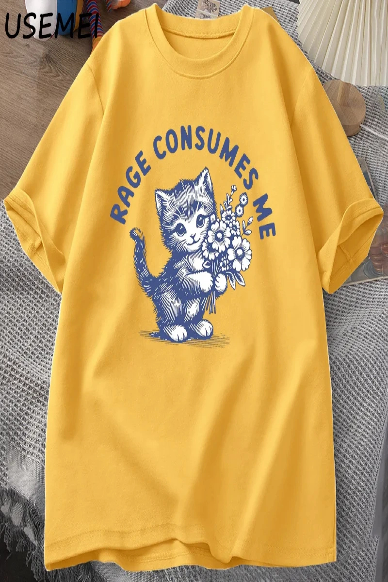 Rage Beni Tüketiyor T Shirt Weirdcore Komik Komik Yavru Kedi Meme T-shirt Koyu Mizah Unhinged 2892