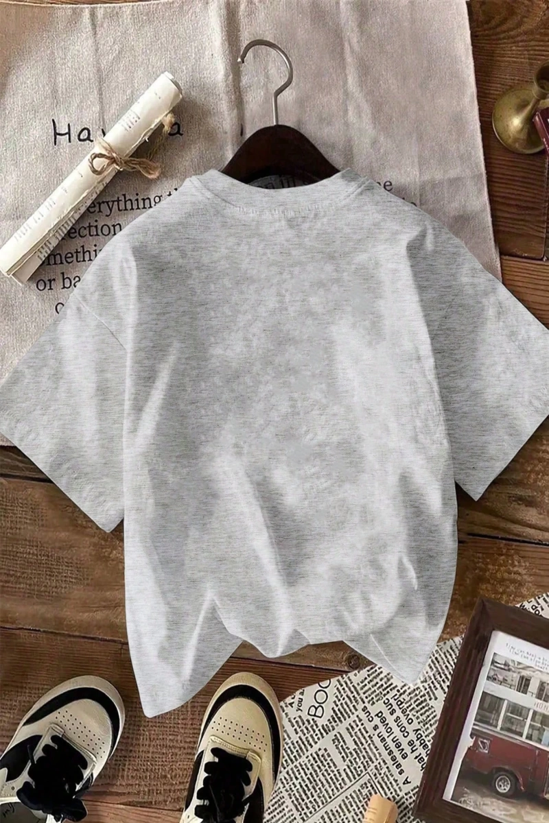 Rahat Çok Yönlü Minimalist Düz Renk Yuvarlak Yaka Kısa Kollu Tişört