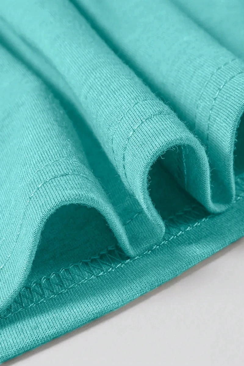 Rahat Çok Yönlü Minimalist Düz Renk Yuvarlak Yaka Kısa Kollu Tişört