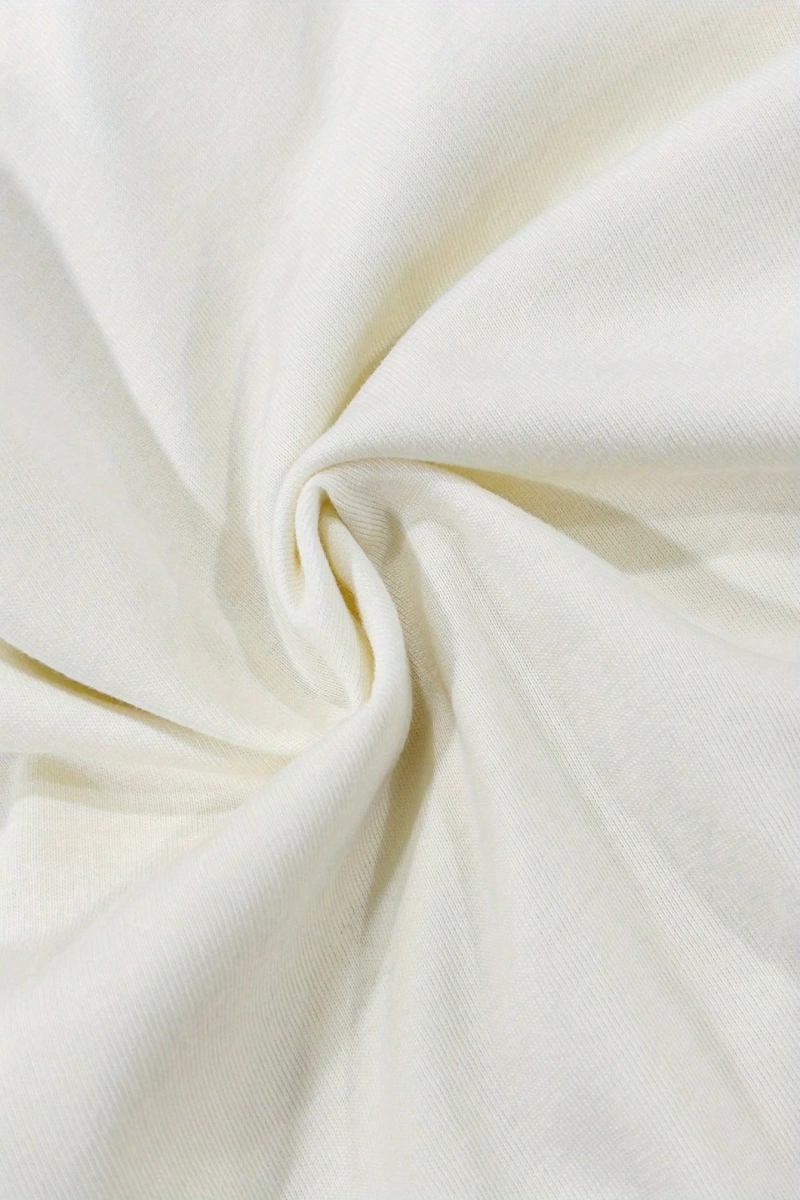 Rahat Çok Yönlü Minimalist Düz Renk Yuvarlak Yaka Kısa Kollu Tişört