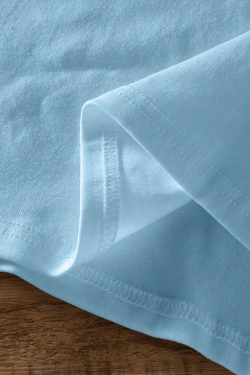 Rahat Çok Yönlü Minimalist Düz Renk Yuvarlak Yaka Kısa Kollu Tişört