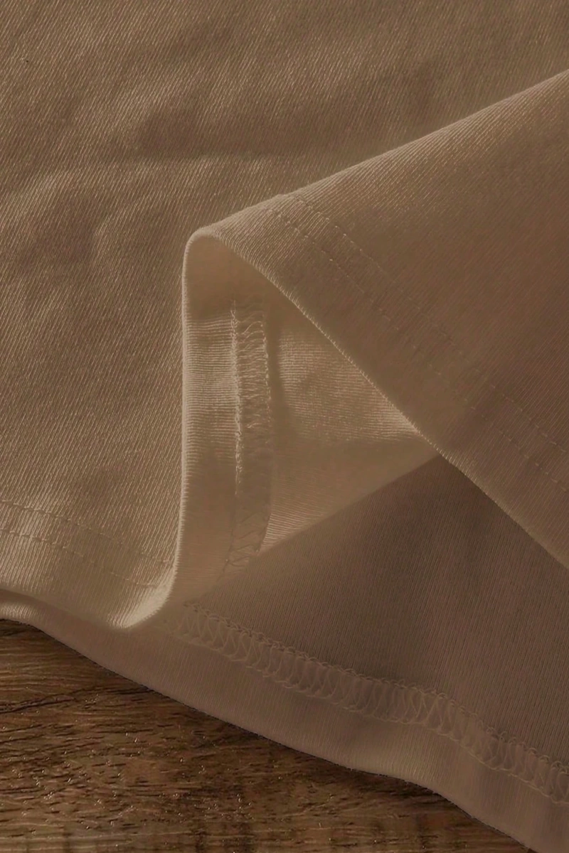 Rahat Çok Yönlü Minimalist Düz Renk Yuvarlak Yaka Kısa Kollu Tişört