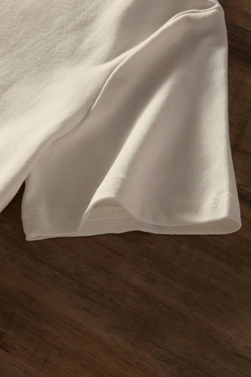 Rahat Çok Yönlü Minimalist Düz Renk Yuvarlak Yaka Kısa Kollu Tişört
