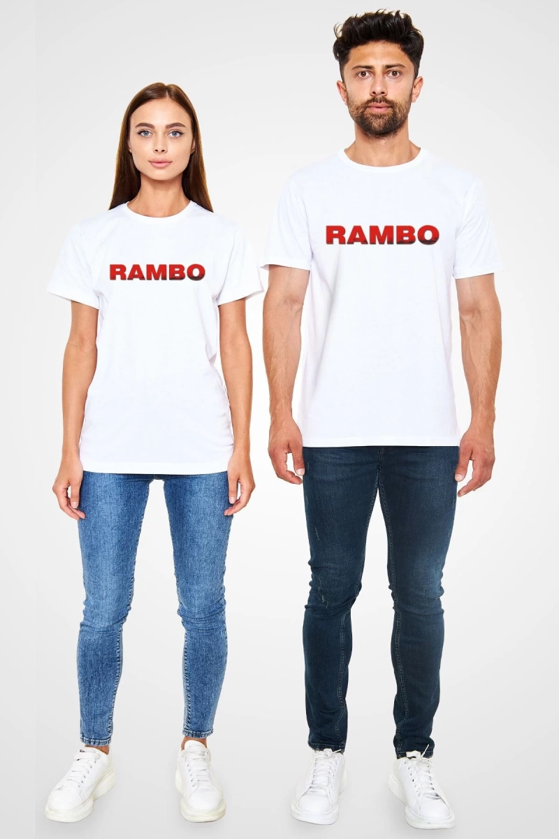 Rambo Beyaz Unisex Tişört T-Shirt