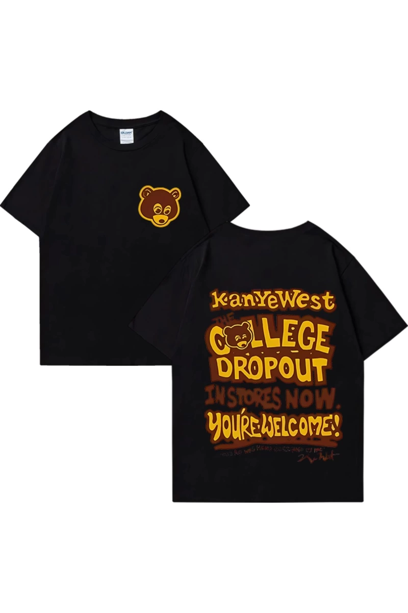 Rapçi Kanye West Moda Grafik baskı T Shirt Erkek Kadın vintage Tee Büyük Boy kısa
