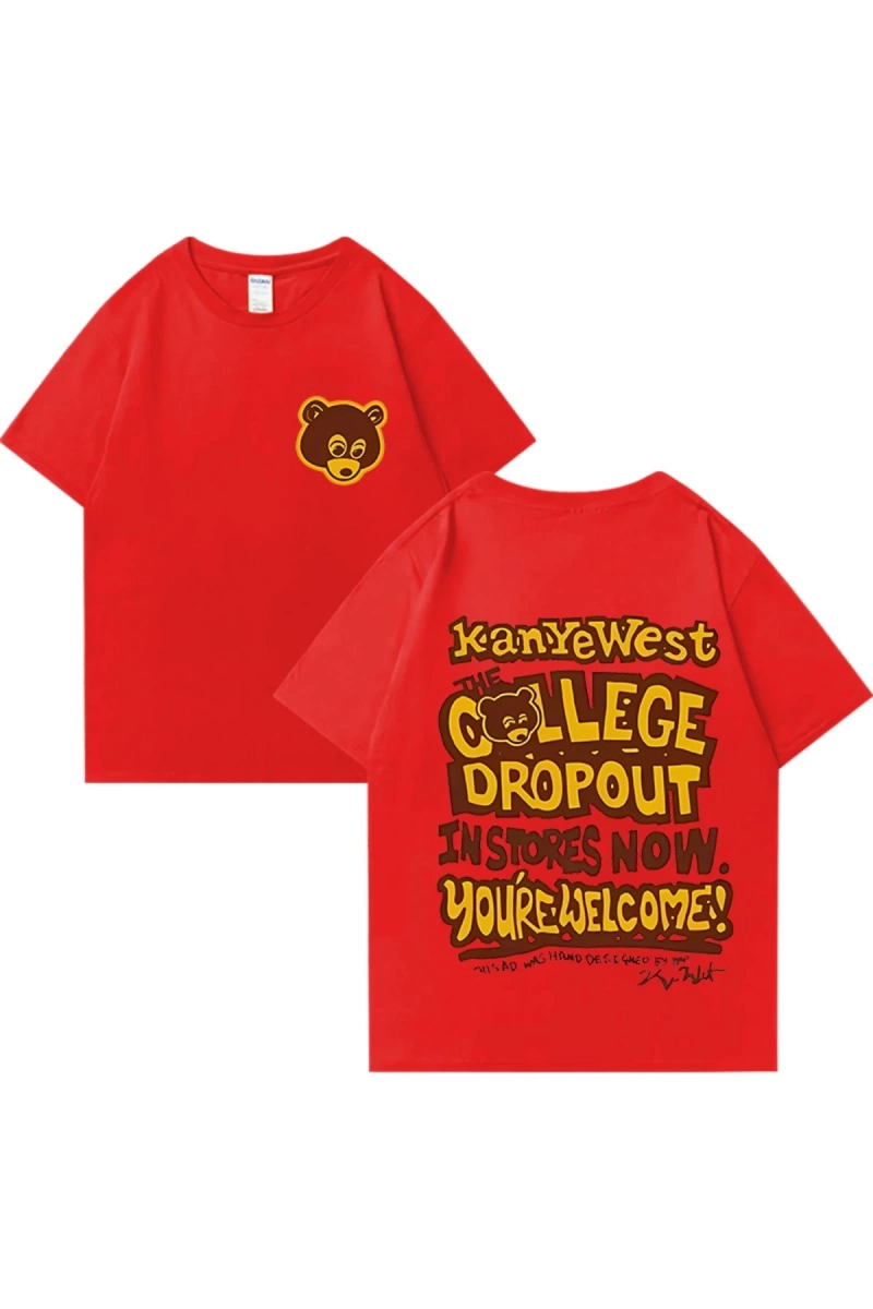 Rapçi Kanye West Moda Grafik baskı T Shirt Erkek Kadın vintage Tee Büyük Boy kısa