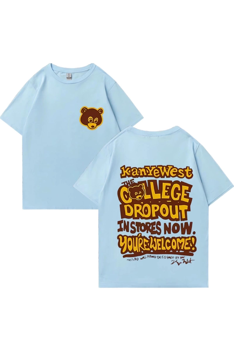 Rapçi Kanye West Moda Grafik baskı T Shirt Erkek Kadın vintage Tee Büyük Boy kısa