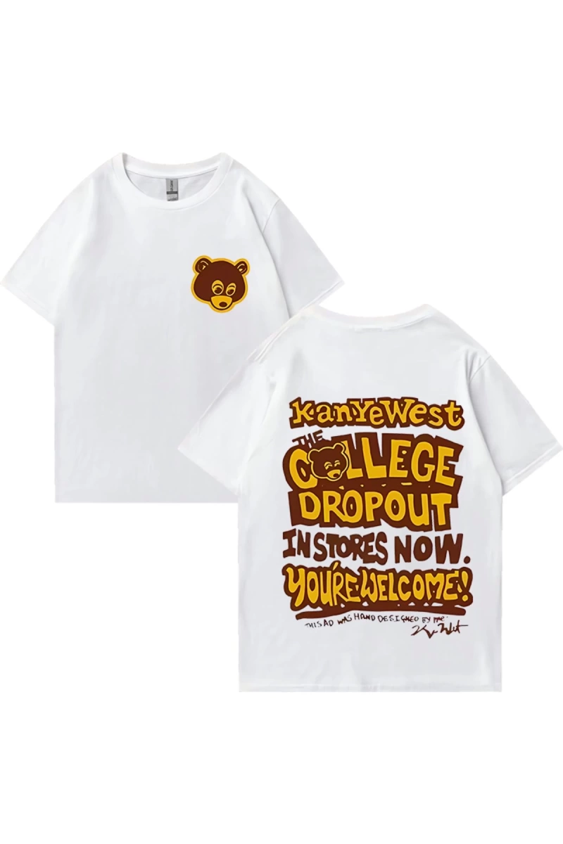 Rapçi Kanye West Moda Grafik baskı T Shirt Erkek Kadın vintage Tee Büyük Boy kısa