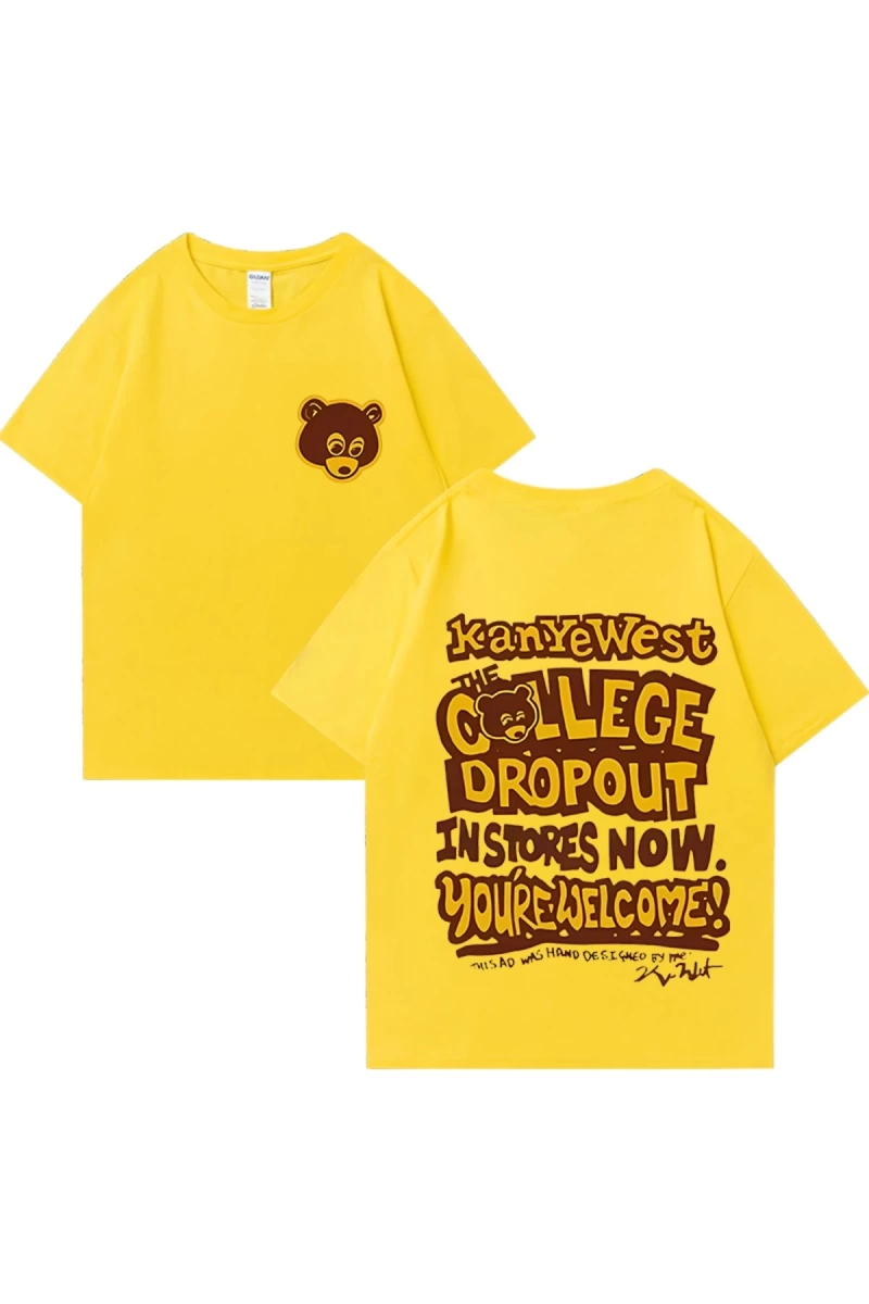 Rapçi Kanye West Moda Grafik baskı T Shirt Erkek Kadın vintage Tee Büyük Boy kısa