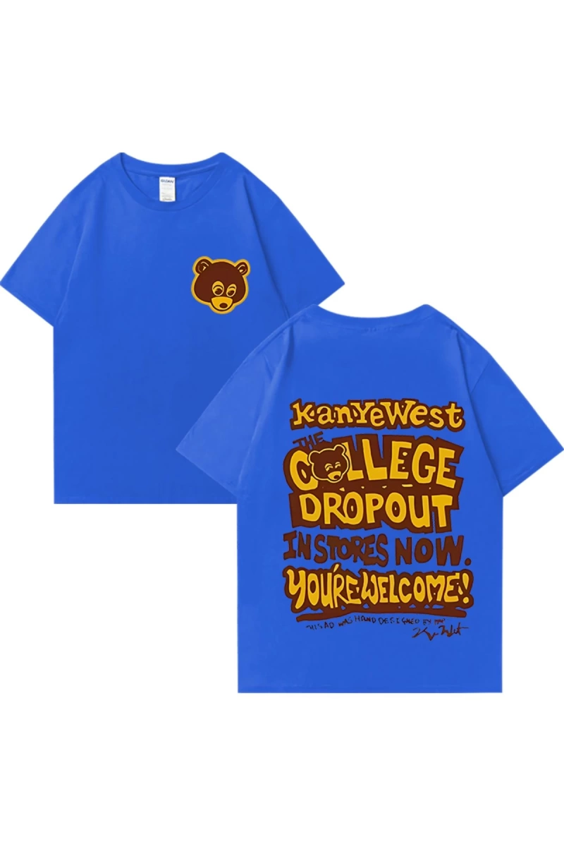 Rapçi Kanye West Moda Grafik baskı T Shirt Erkek Kadın vintage Tee Büyük Boy kısa
