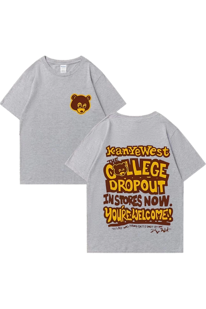Rapçi Kanye West Moda Grafik baskı T Shirt Erkek Kadın vintage Tee Büyük Boy kısa