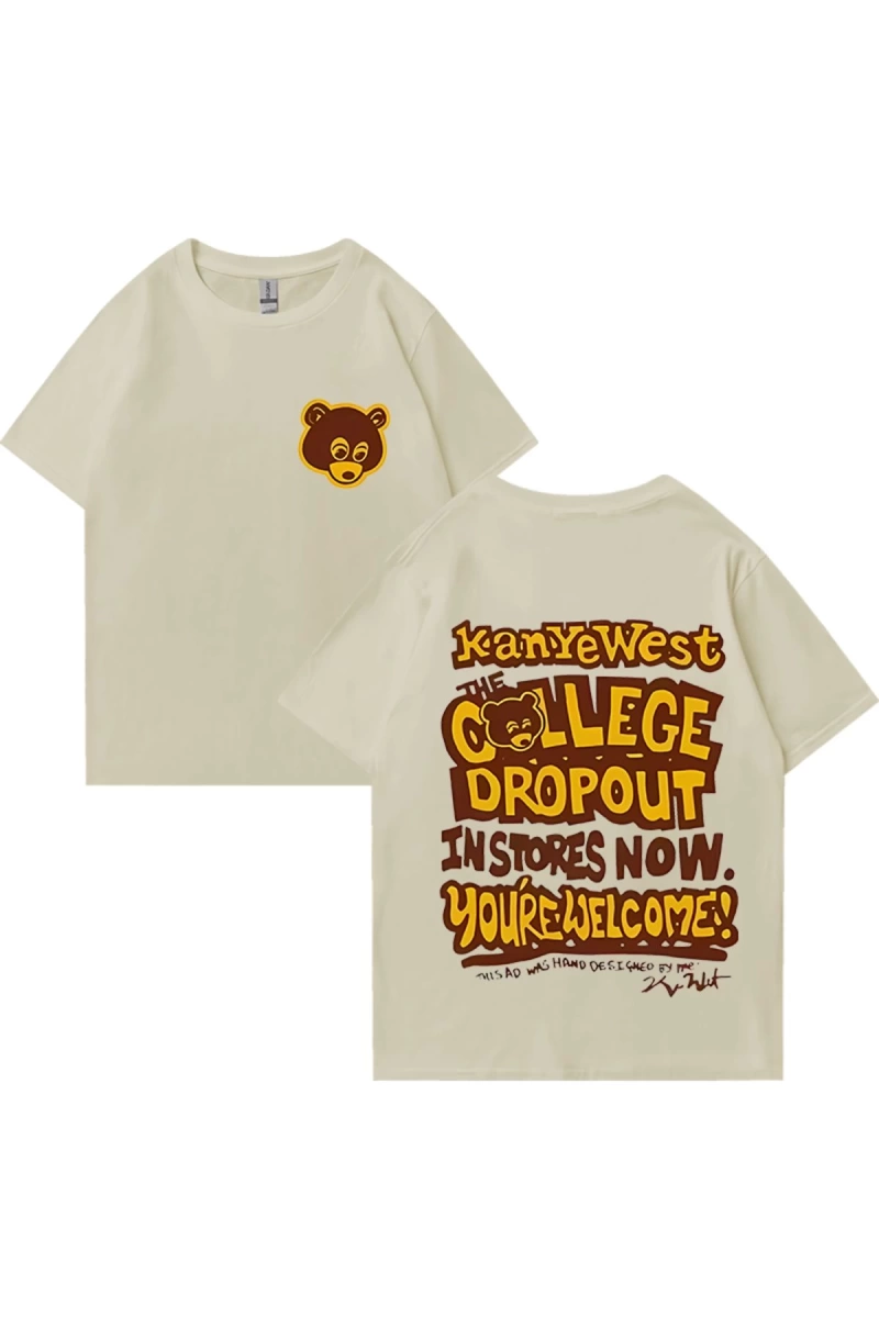 Rapçi Kanye West Moda Grafik baskı T Shirt Erkek Kadın vintage Tee Büyük Boy kısa
