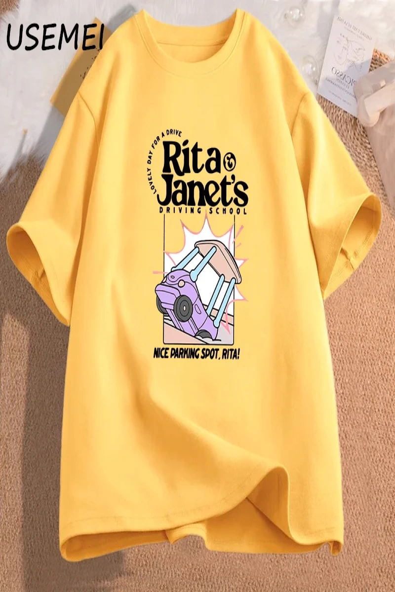 Rita ve Janetin Sürüş Okulu T Shirt Kadın Erkek Komik Grpahic T Shirt Okula Dönüş Tee Gömlek 2961