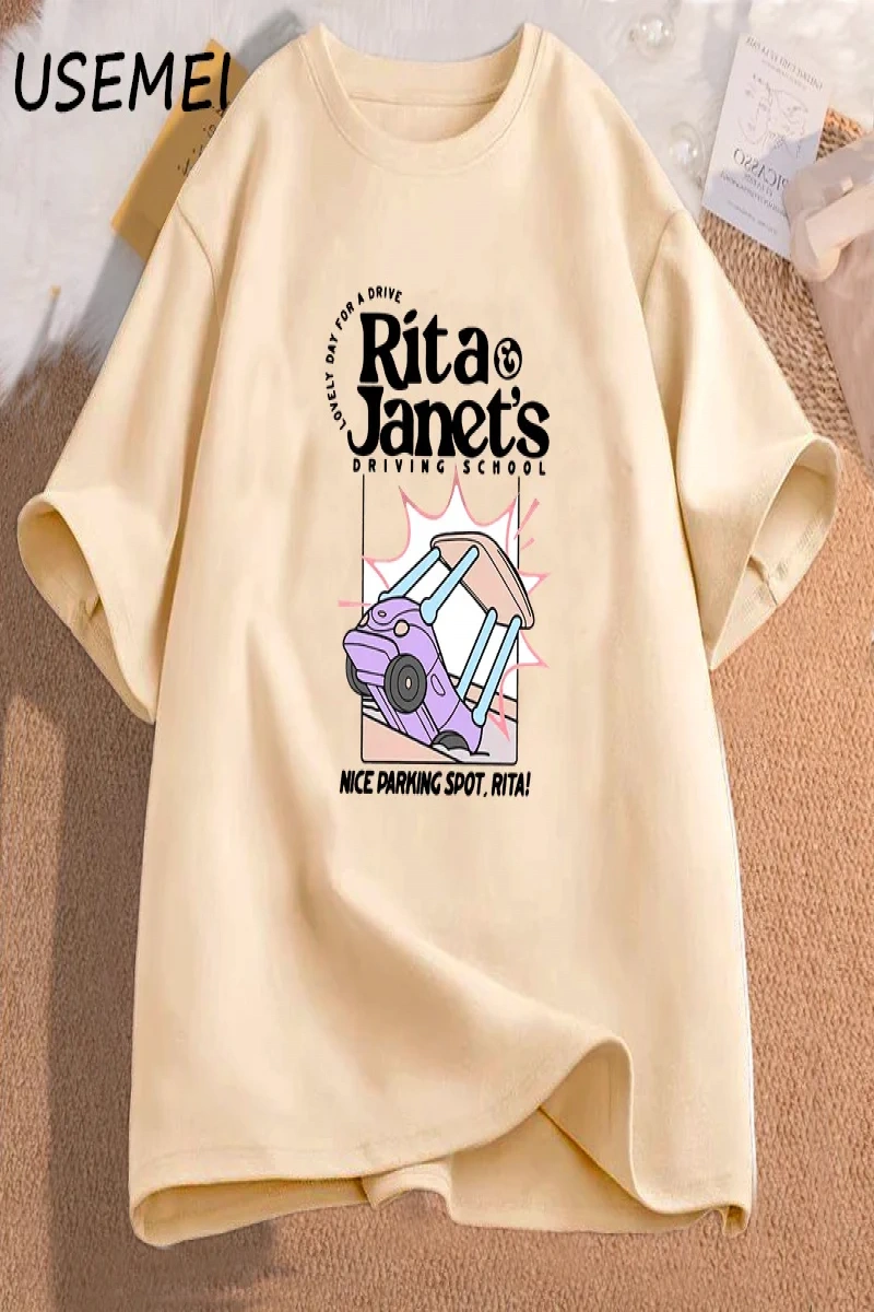 Rita ve Janetin Sürüş Okulu T Shirt Kadın Erkek Komik Grpahic T Shirt Okula Dönüş Tee Gömlek 2961