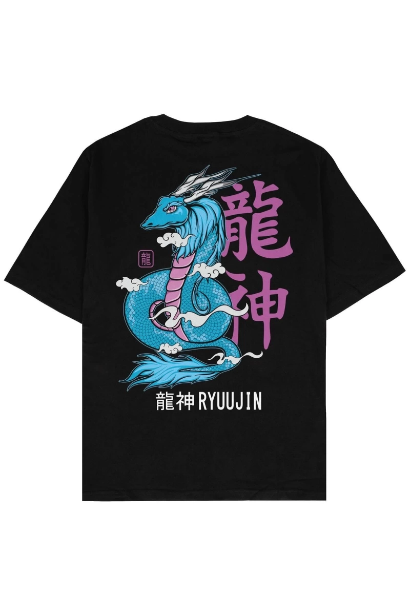 Ryuujin Siyah Oversize Unisex T-shirt