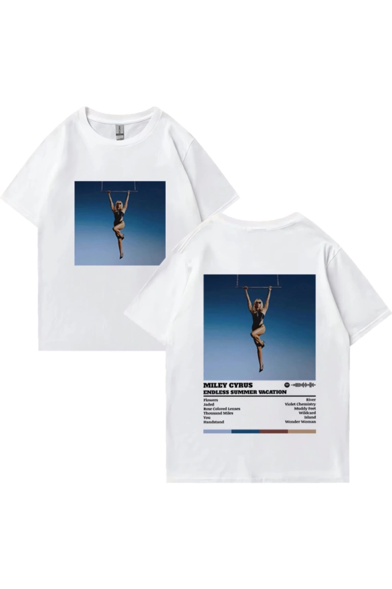 Şarkıcı Miley Cyrus Yeni Müzik Albümü Vintage T klasik Erkek Kadın Rahat Grafik elbise
