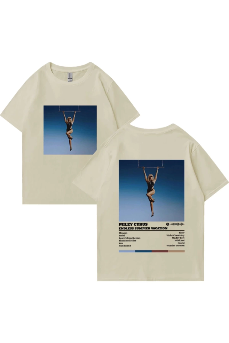 Şarkıcı Miley Cyrus Yeni Müzik Albümü Vintage T klasik Erkek Kadın Rahat Grafik elbise