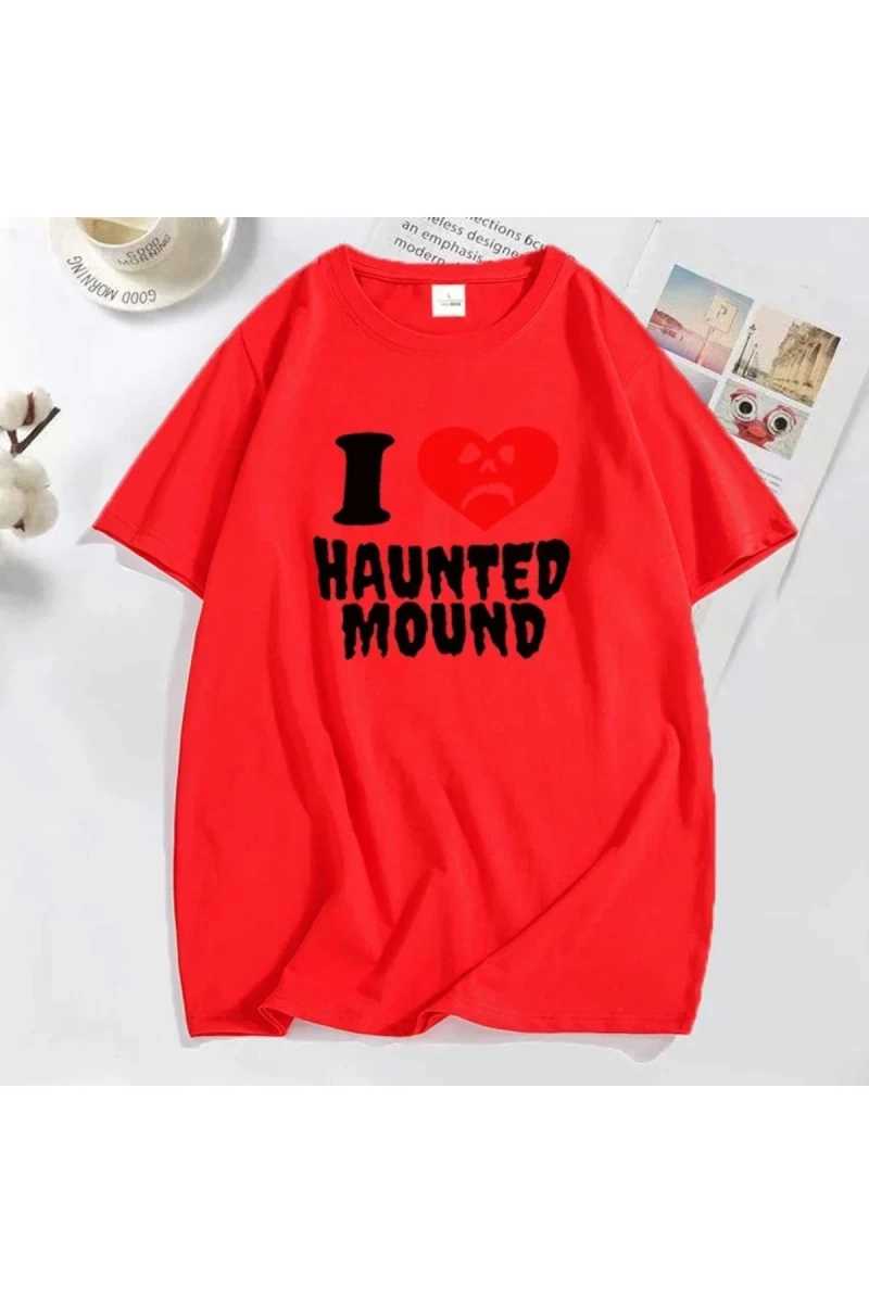 Sematary ben aşk perili höyük t-shirt popüler Trend kalp şekli baskı T Shirt erkekler için ko