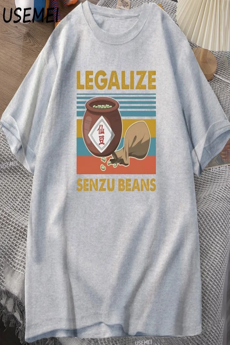 Senzu Fasulye TErkek Kadın Pamuk Büyük Boy Komik Grafik Tees Yaz Üstleri Vintage Bask 3078