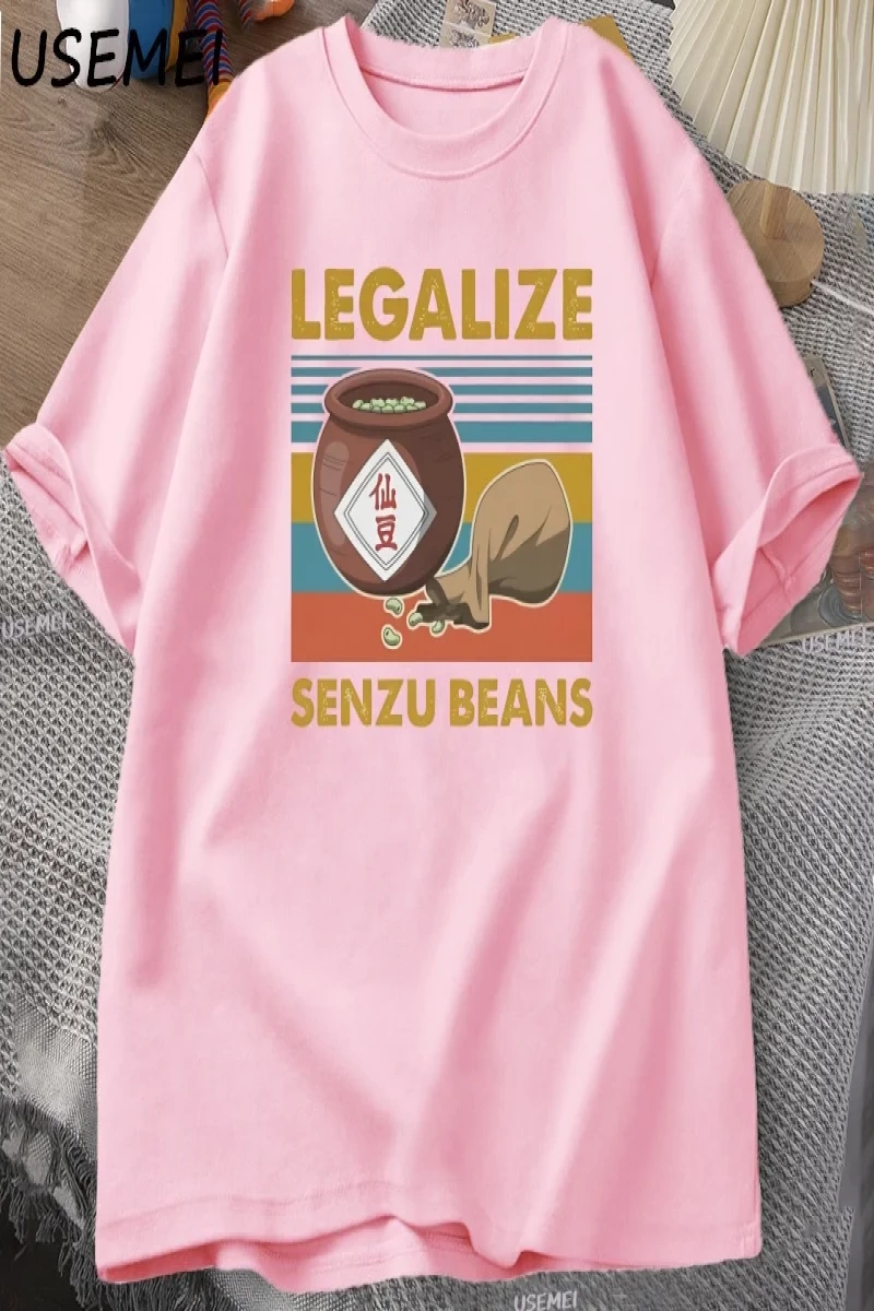 Senzu Fasulye TErkek Kadın Pamuk Büyük Boy Komik Grafik Tees Yaz Üstleri Vintage Bask 3078