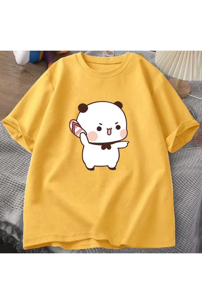 Sevimli Bubu atma Flip-flop T Shirt erkek kadın komik karikatür Dudu T-shirt pamuk yaz baskı