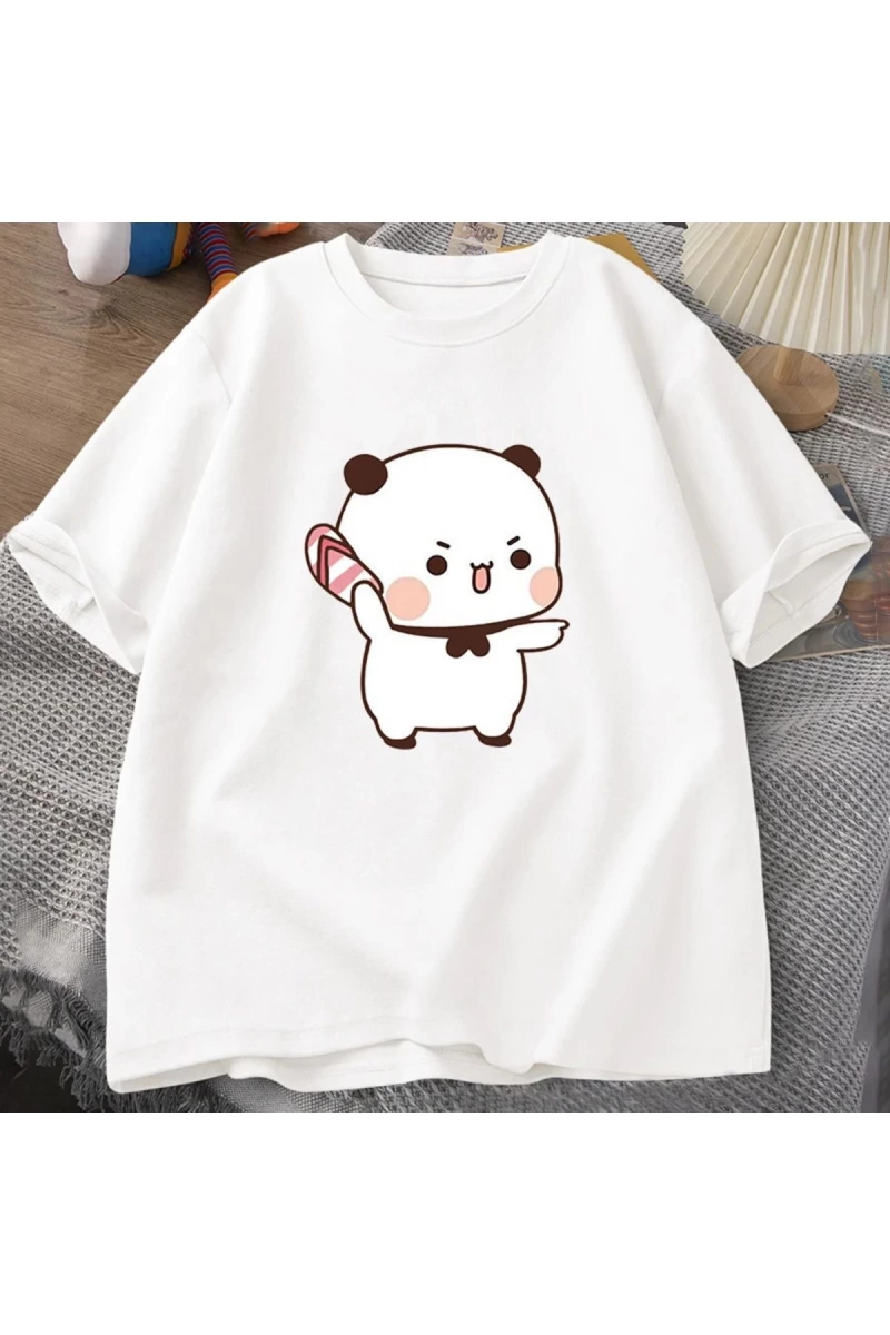 Sevimli Bubu atma Flip-flop T Shirt erkek kadın komik karikatür Dudu T-shirt pamuk yaz baskı