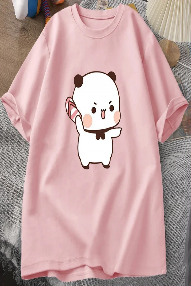 Sevimli Bubu atma Flip-flop T Shirt erkek kadın komik karikatür Dudu T-shirt pamuk yaz baskı  2946