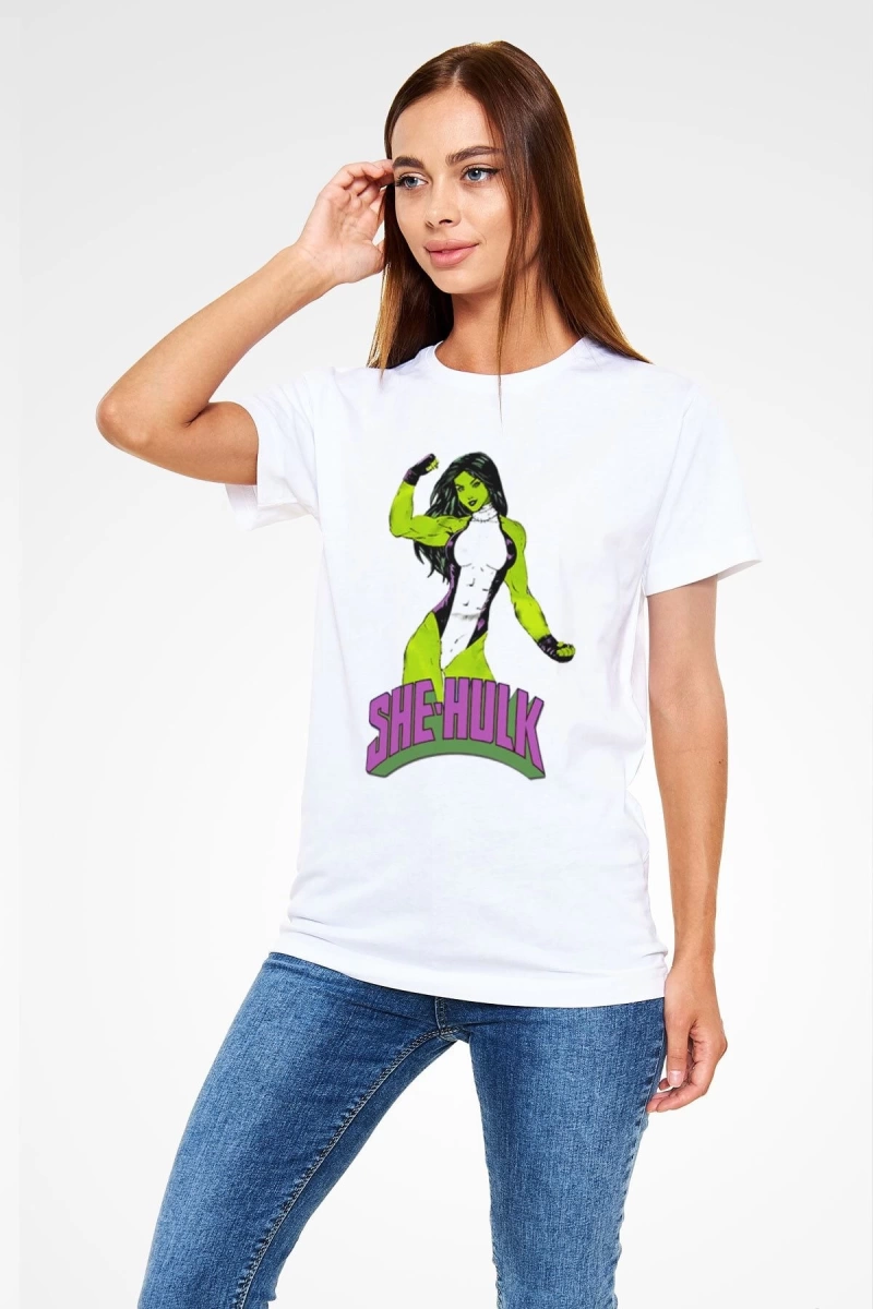 She-Hulk Beyaz Unisex Tişört T-Shirt