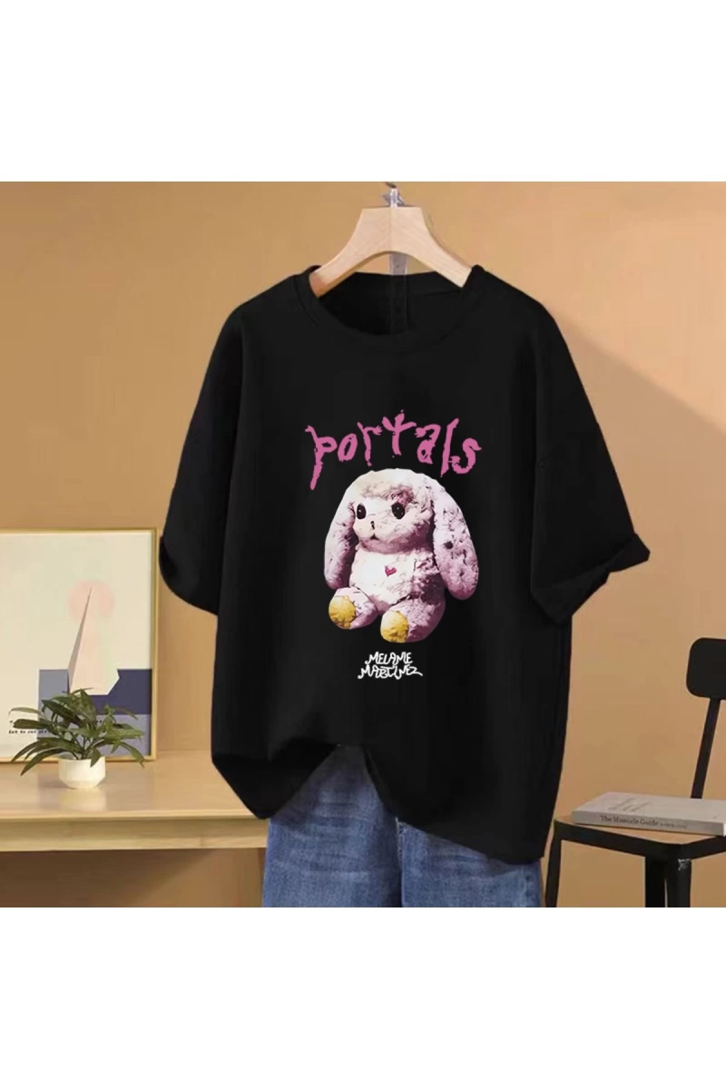 Sıcak Melanie Martinez Portalları Albümü Grafik T Shirt Hip Hop streetwear Erkek Kadın G
