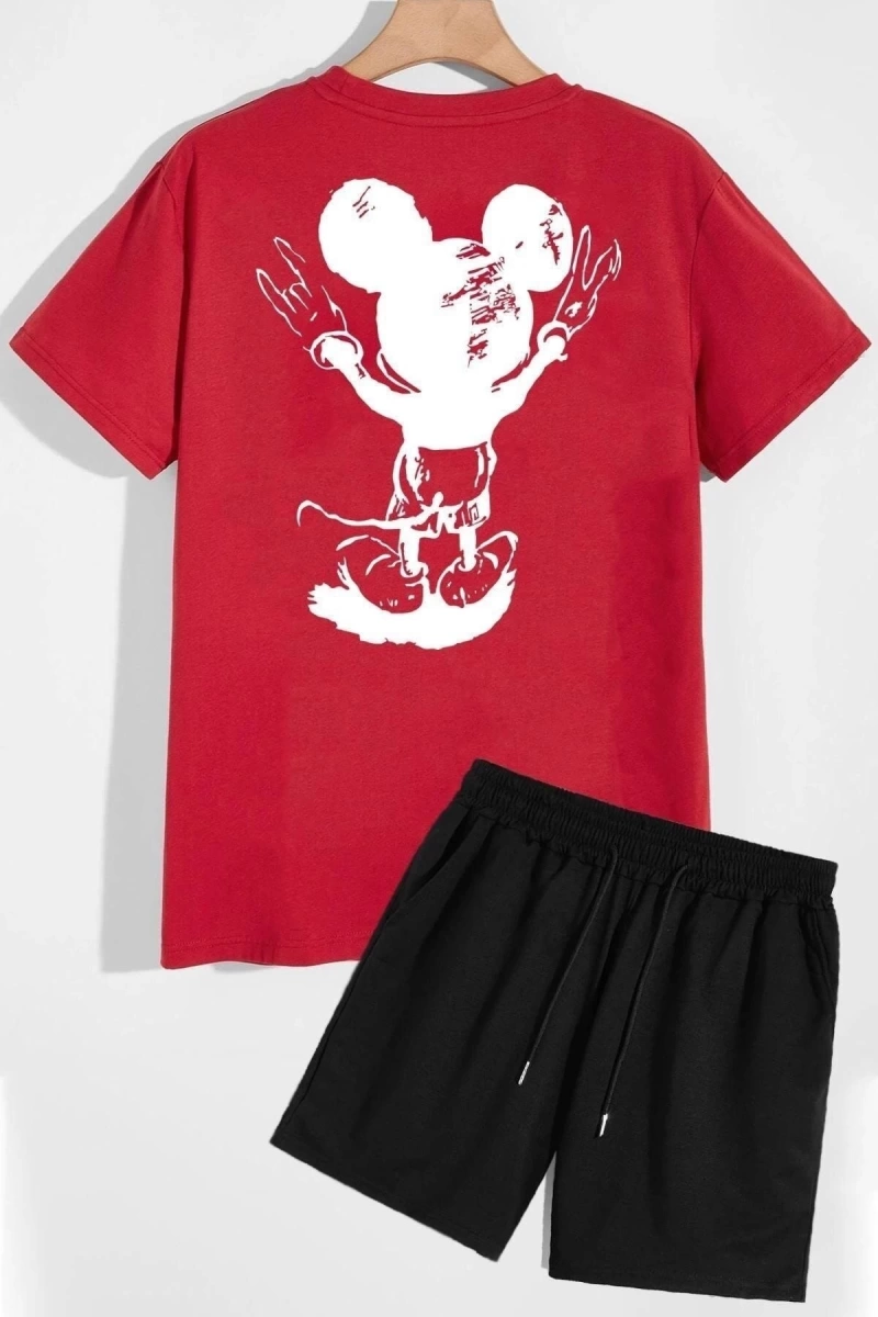 Sırt Baskılı Şort T-shirt Eşofman Takımı Rockfare