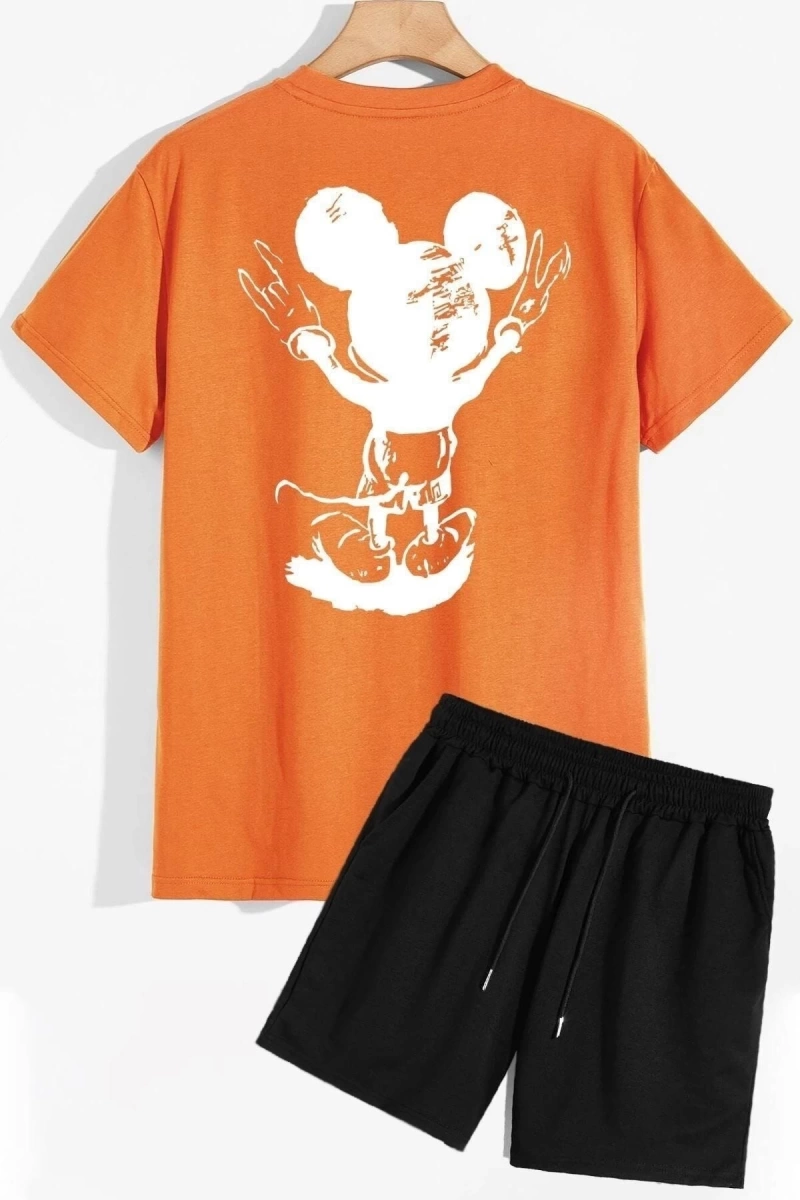 Sırt Baskılı Şort T-shirt Eşofman Takımı ROCKFARE
