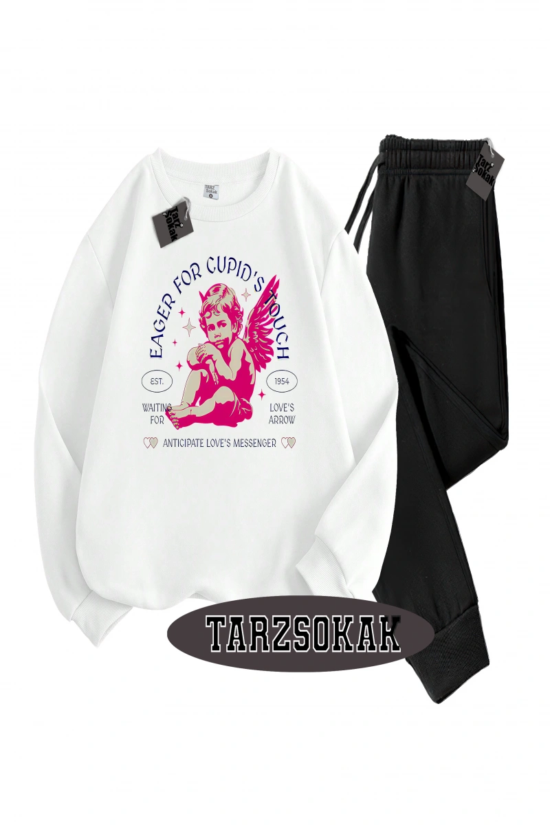 Siyah Kapşonlu Eager Detaylı ikili TAKIM