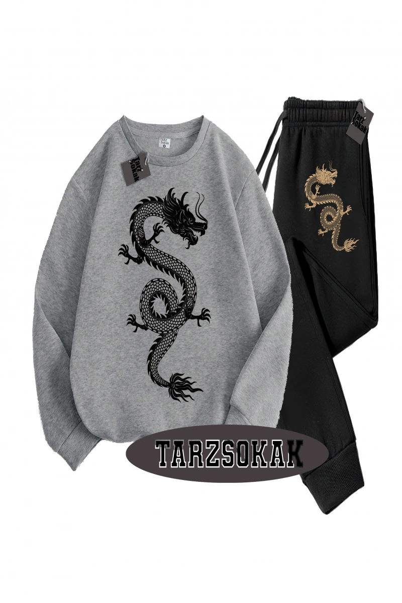 Siyah Kapşonlu Ejderha Detaylı ikili TAKIM