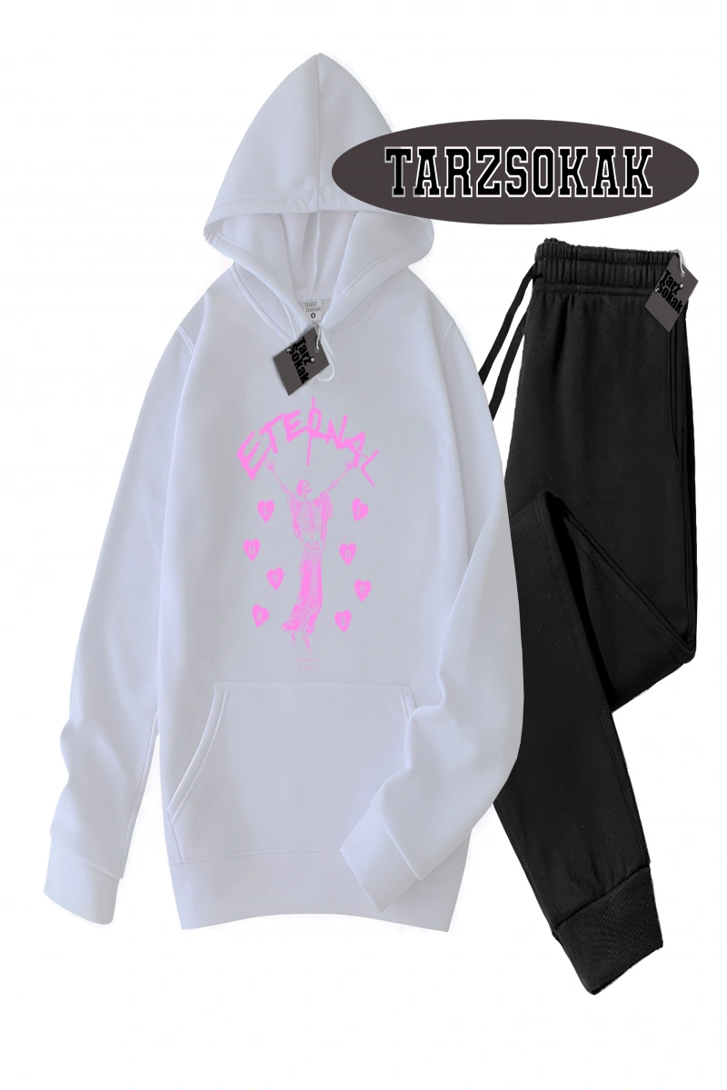 Siyah Kapşonlu Eternal Detaylı ikili TAKIM