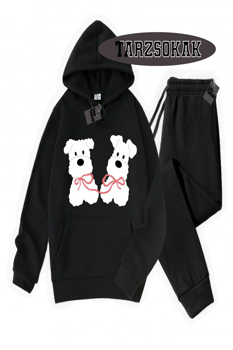 Siyah Kapşonlu film köpek Detaylı ikili TAKIM