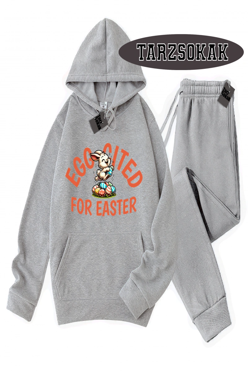 Siyah Kapşonlu For Easter Detaylı ikili TAKIM