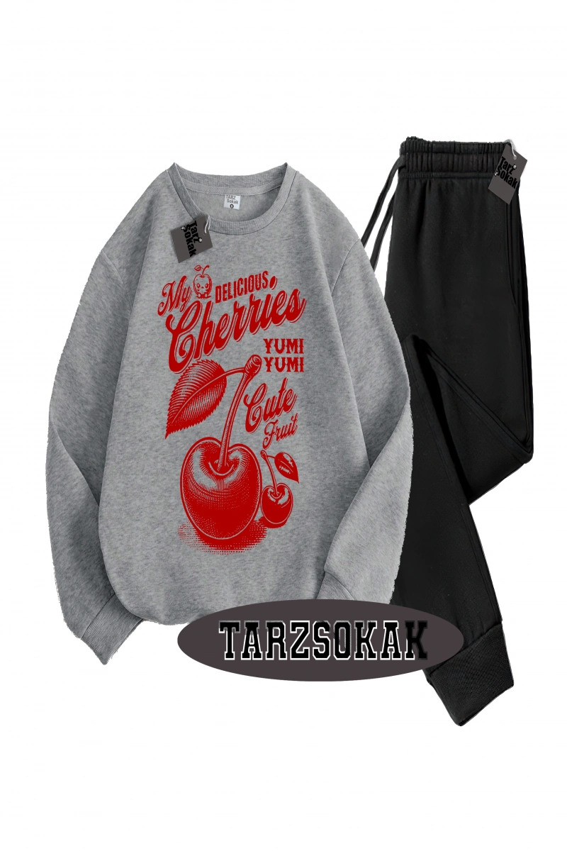 Siyah Kapşonlu Herry Yum Yum Detaylı ikili TAKIM