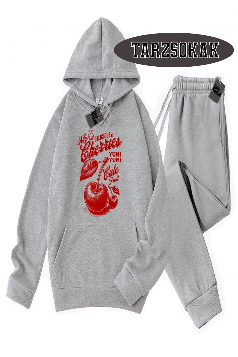 Siyah Kapşonlu Herry Yum Yum Detaylı ikili TAKIM