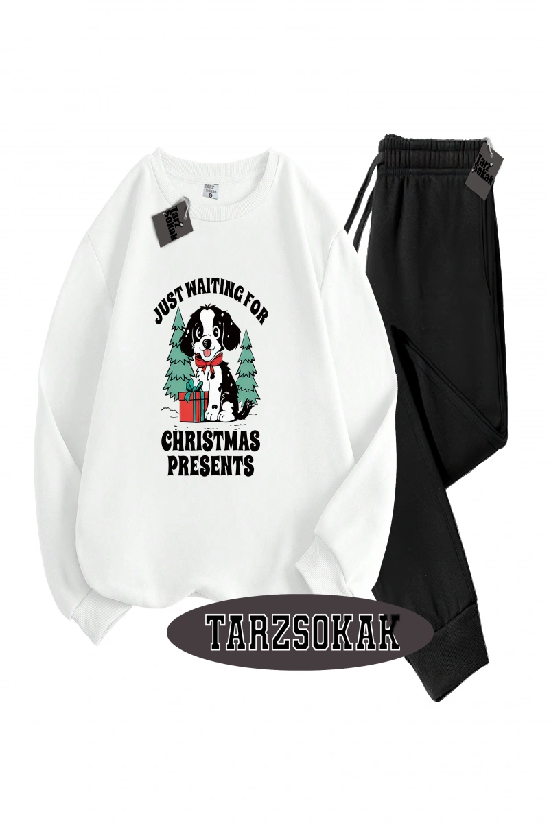 Siyah Kapşonlu Just waıtıng Detaylı ikili TAKIM