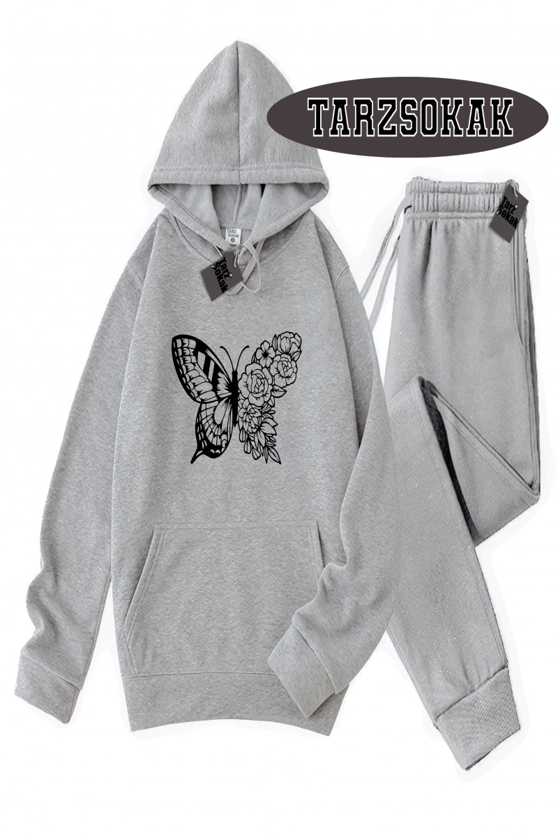 Siyah Kapşonlu kelebek çiçek  Detaylı ikili TAKIM