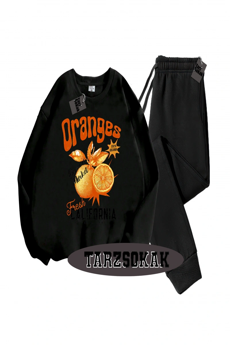 Siyah Kapşonlu Oranges  Detaylı ikili TAKIM