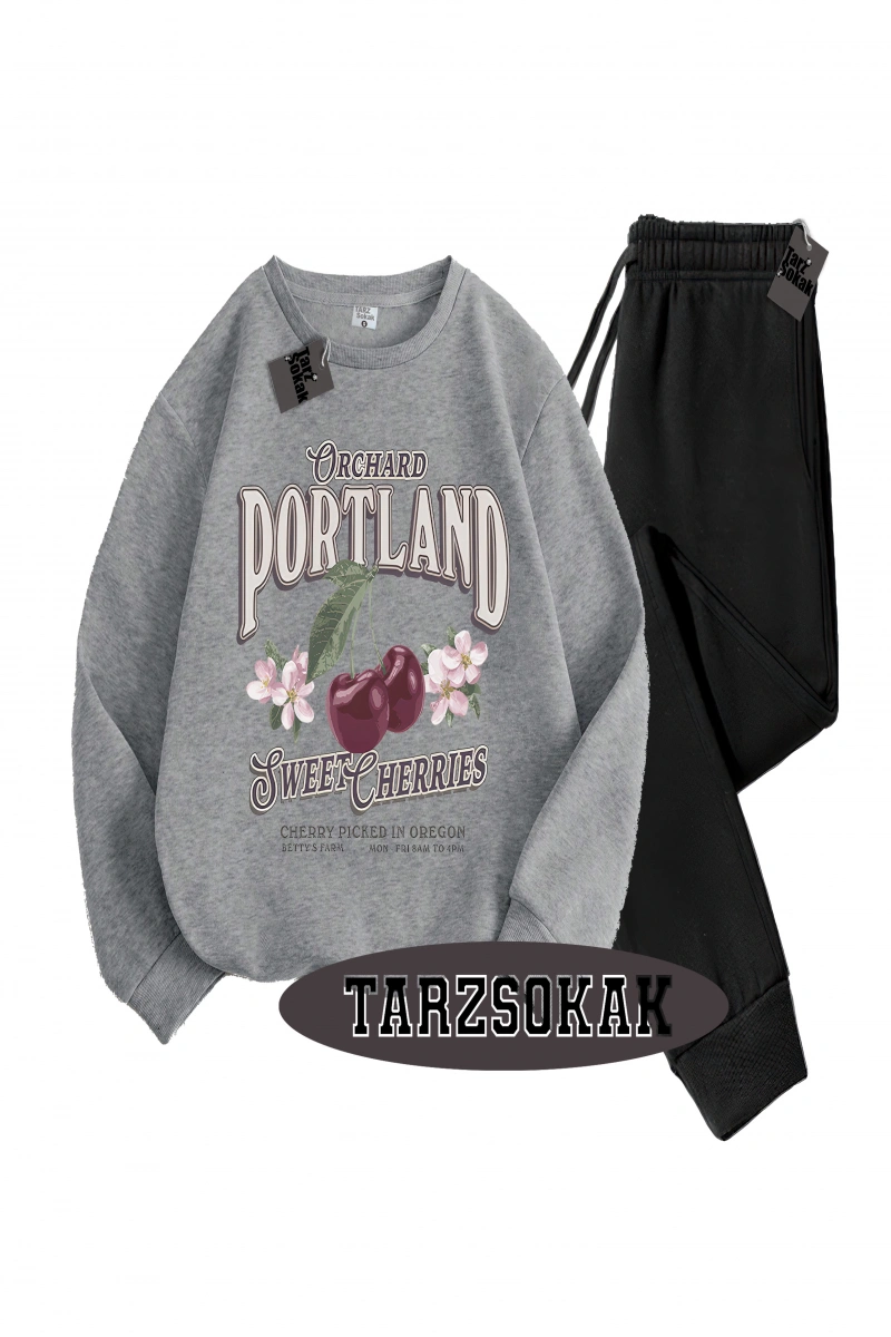 Siyah Kapşonlu Orchard Detaylı ikili TAKIM