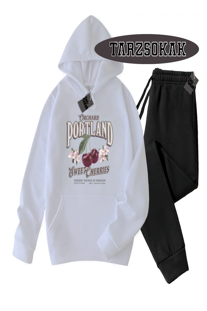 Siyah Kapşonlu Orchard Detaylı ikili TAKIM