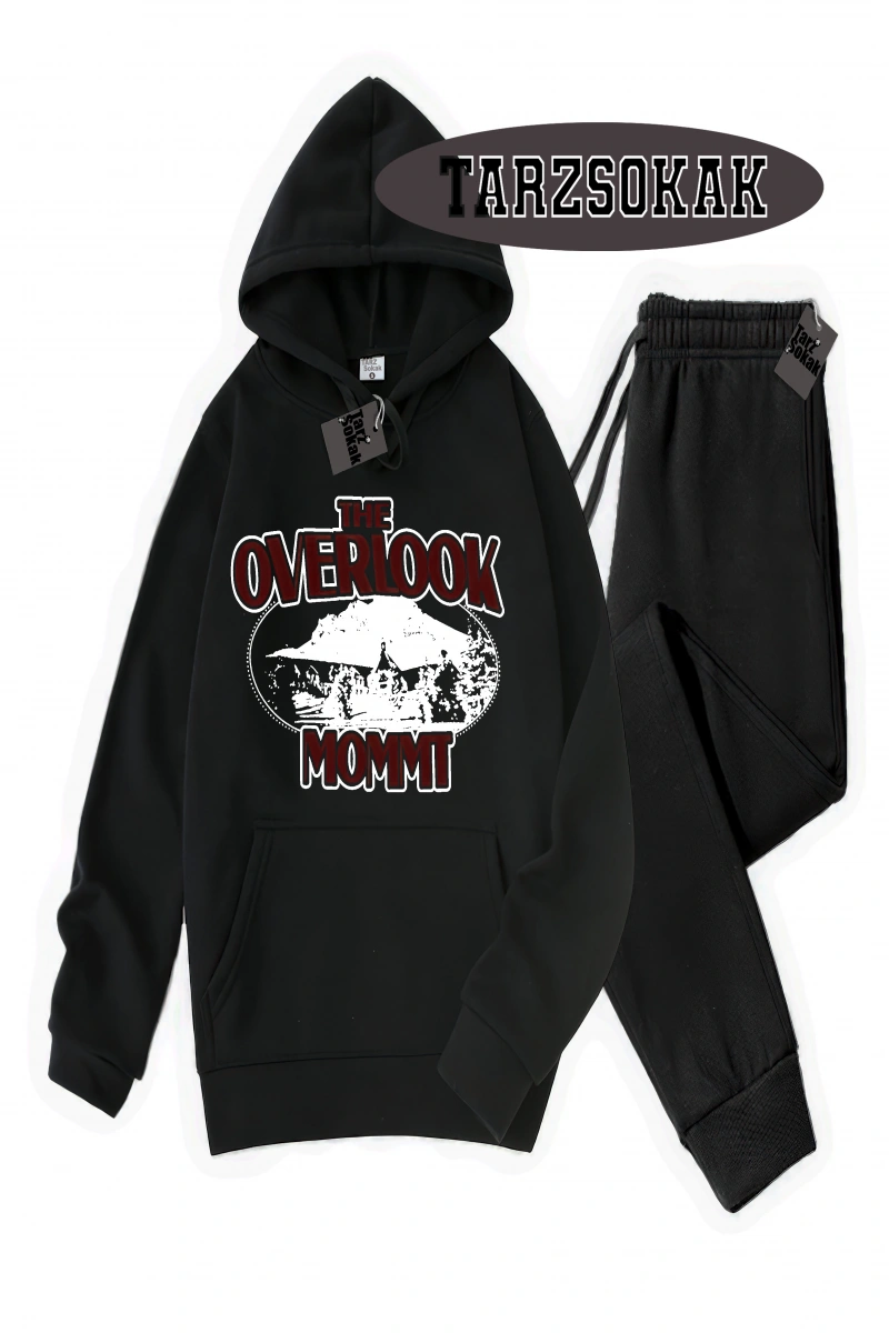 Siyah Kapşonlu Overlook Detaylı ikili TAKIM