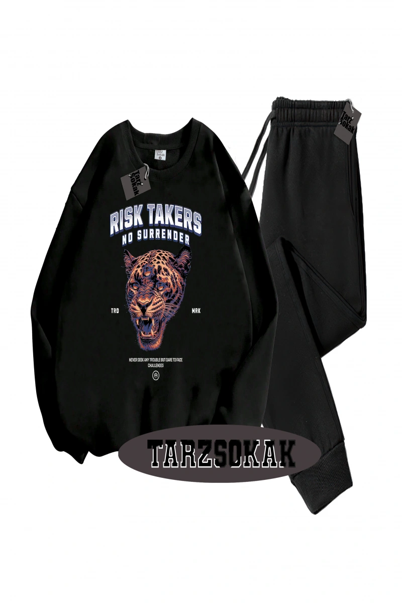 Siyah Kapşonlu Reason Detaylı ikili TAKIM