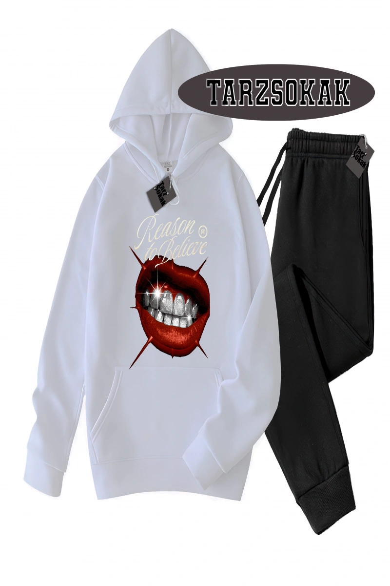 Siyah Kapşonlu Reason Detaylı ikili TAKIM